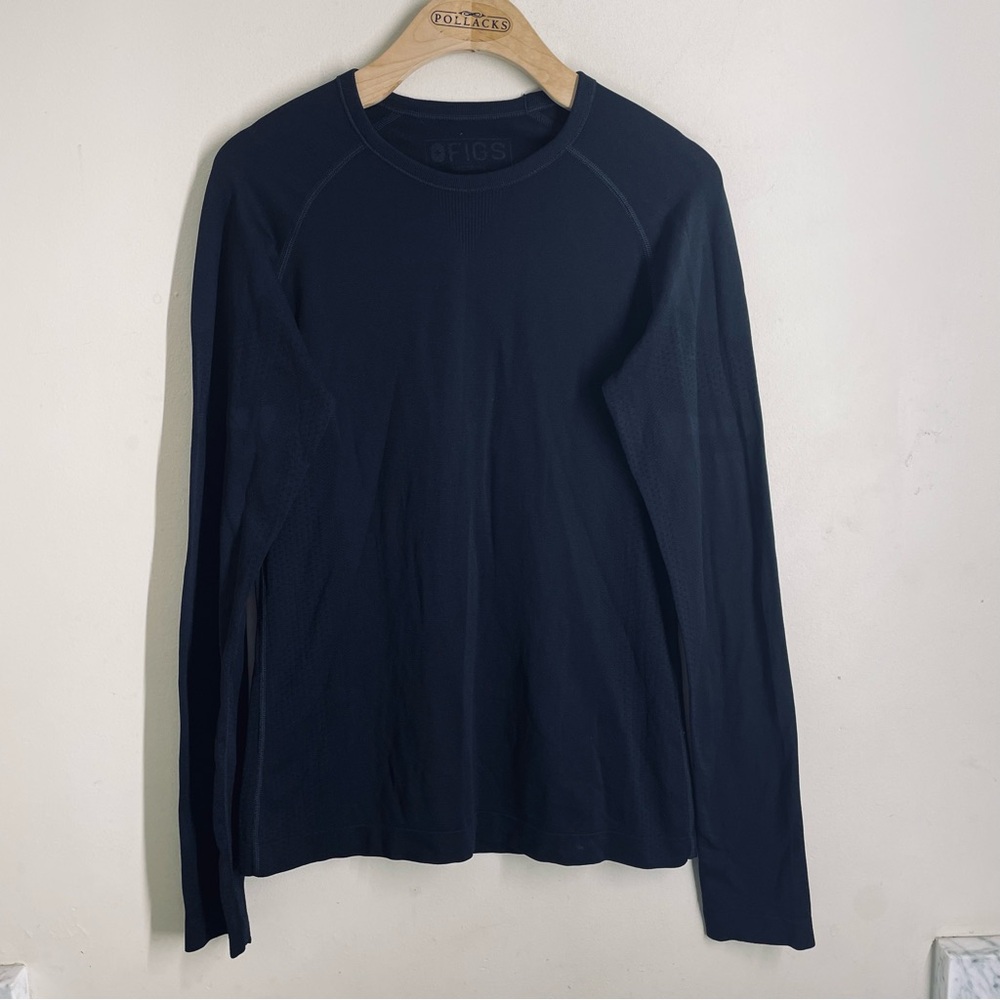 FIGS Salta Seamless Long Sleeve Underscrub Tee Black Men’s S